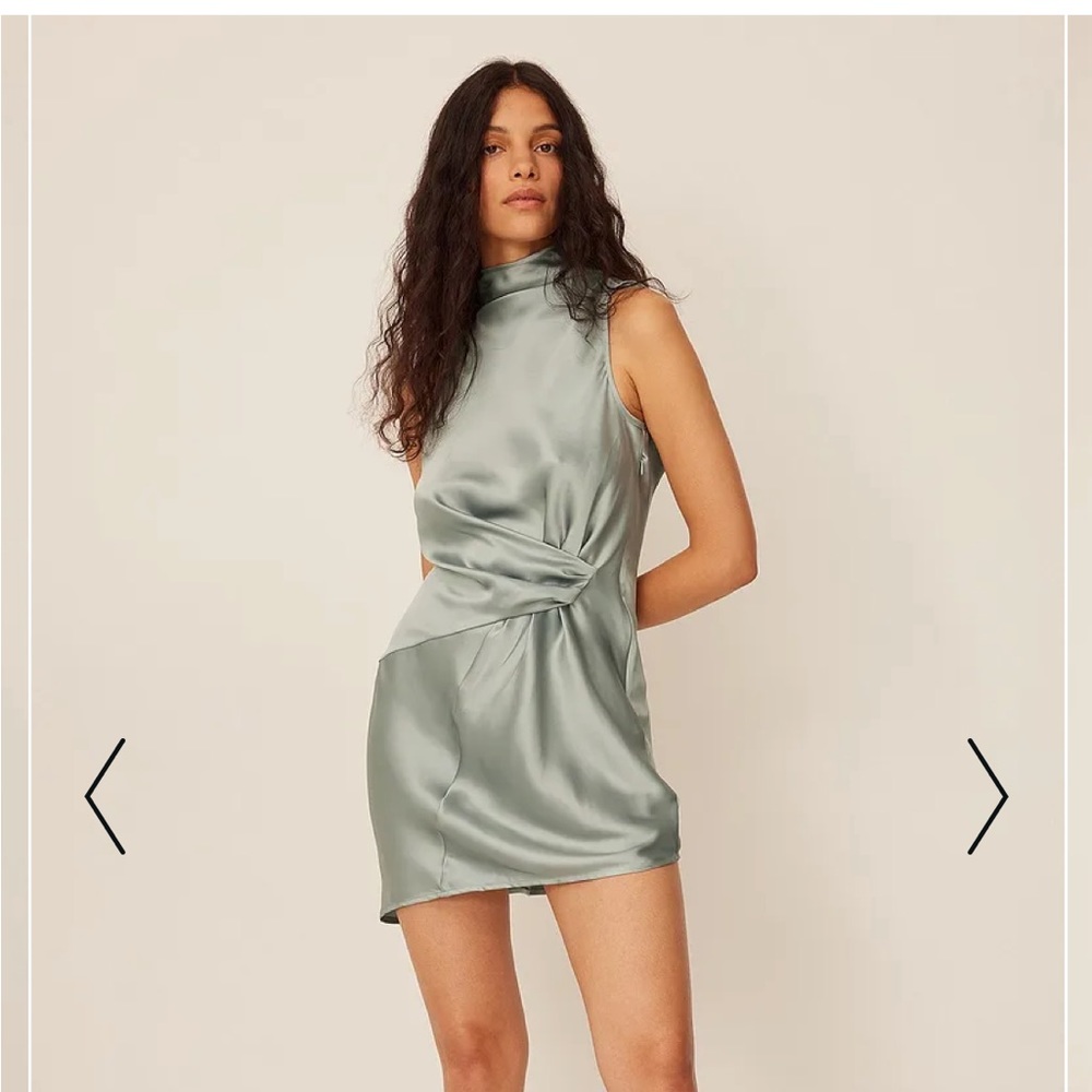 NA-KD Open Back Tie Detail Mini Dress - Claire Rose